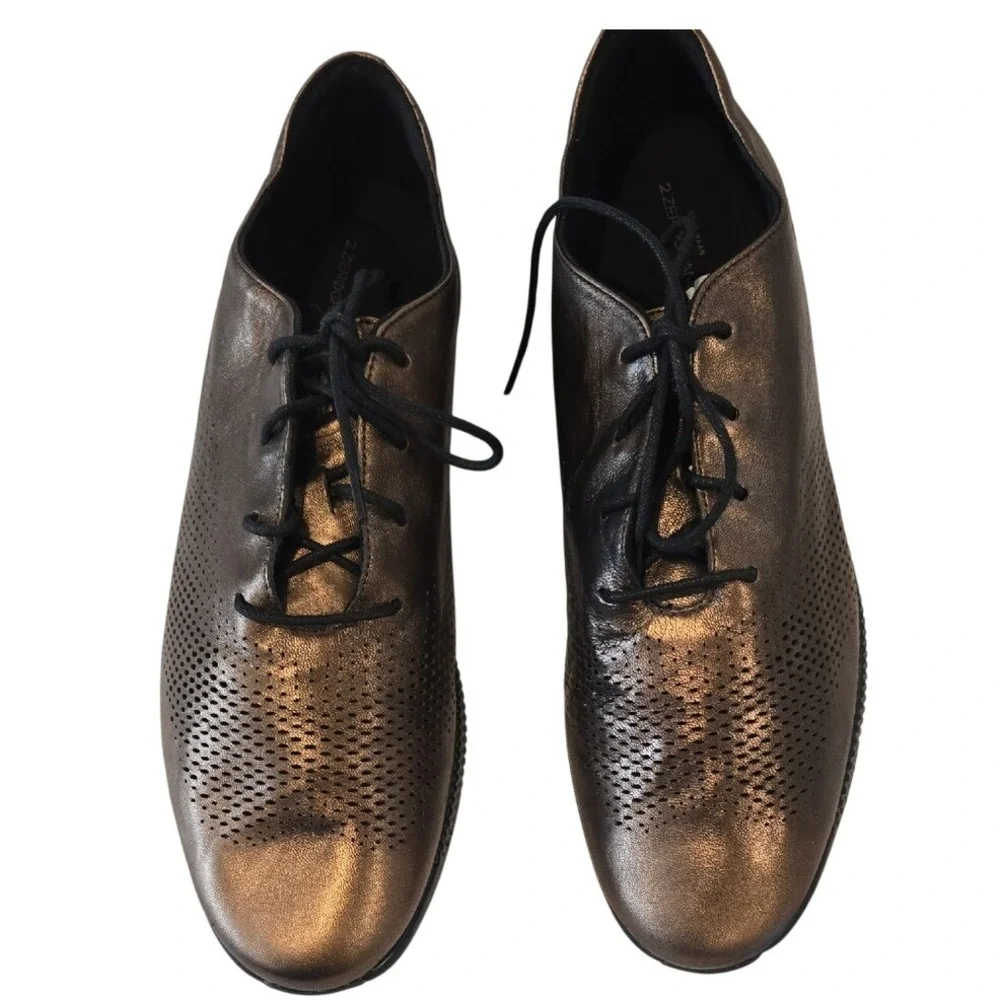 Cole Haan Zerogrand Mens Bronze Perforated Lace Up Oxford Shoes Size 9B